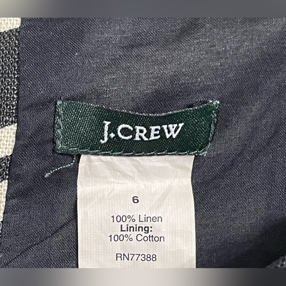 J. Crew Black & Cream Zebra Print Linen Shift Dress Size 6 - Picture 12 of 12